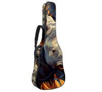 Sac de transport pour guitare acoustique avec double bandoulière réglable, motif rhinocéros 14, housse imperméable en tissu Oxford épais et éponge épaisse de 104 cm, Art Animal Rhino, 42.9x16.9x4.7
