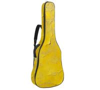 Sac de transport pour guitare acoustique avec double bandoulière réglable, texture jaune chiné 44, tissu Oxford imperméable et éponge épaisse de 104 cm, Texture jaune chiné, 42.9x16.9x4.7 in, Élégant
