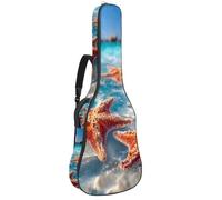 Sac de transport pour guitare acoustique avec motif hippocampe et pierres sous-marines, rembourrage de 1 cm d'épaisseur, étanche, sac à dos avec double bandoulière réglable pour guitare de 101,6 à