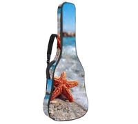 Sac de transport pour guitare acoustique avec motif hippocampe et pierres sous-marines, rembourrage de 1 cm d'épaisseur, étanche, sac à dos avec double bandoulière réglable pour guitare de 101,6 à