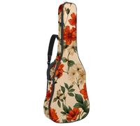 Sac de transport pour guitare acoustique avec motif hippocampe et pierres sous-marines, rembourrage de 1 cm d'épaisseur, étanche, sac à dos avec double bandoulière réglable pour guitare de 101,6 à