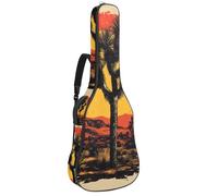 Sac de transport pour guitare acoustique avec motif voiture de sport vintage rouge et drapeau à carreaux épais rembourré et imperméable pour guitares de 101,6 cm, 104,1 cm, 106,7 cm, Multicolore 07,