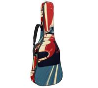 Sac de transport pour guitare acoustique avec motif voiture de sport vintage rouge et drapeau à carreaux épais rembourré et imperméable pour guitares de 101,6 cm, 104,1 cm, 106,7 cm, Multicolore 04,