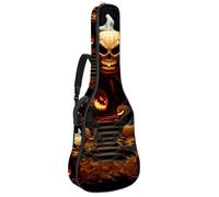 Sac de transport pour guitare acoustique double bandoulière réglable de 104,1 cm, château citrouille d'Halloween 2, étui pour guitare en tissu Oxford imperméable et éponge épaisse, Château de