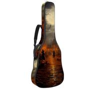 Sac de transport pour guitare acoustique double bandoulière réglable de 104,1 cm, motif château d'Halloween 30, housse de guitare imperméable en tissu Oxford épais, Motif château d'Halloween,