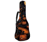 Sac de transport pour guitare acoustique, double bandoulière réglable, motif château d'Halloween 6, housse de guitare en tissu Oxford imperméable et éponge épaisse de 104 cm, Motif château