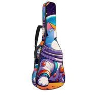 Sac de transport pour guitare acoustique, étanche, pour guitares de 101,6 cm, 101,6 cm, étui de protection avec plusieurs poches, sac à dos pour guitare, chat mignon dans l'espace, Multicolore #05,