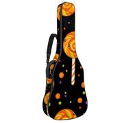 Sac de transport pour guitare acoustique Halloween avec silhouette de chauve-souris et fond violet épais et imperméable pour guitares de 101,6 cm, 104,1 cm, 106,7 cm, Multicolore 03., 42.9x16.9x4.7