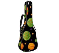 Sac de transport pour guitare acoustique Halloween avec silhouette de chauve-souris et fond violet épais et imperméable pour guitares de 101,6 cm, 104,1 cm, 106,7 cm, Multicolore 05, 42.9x16.9x4.7 in,