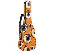 Sac de transport pour guitare acoustique Halloween avec silhouette de chauve-souris et fond violet épais et imperméable pour guitares de 101,6 cm, 104,1 cm, 106,7 cm, Multicolore 10., 42.9x16.9x4.7