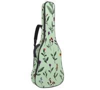 Sac de transport pour guitare acoustique, motif cœurs et pois sur fond rose clair, rembourrage de 1 cm d'épaisseur, sac à dos étanche avec double bandoulière réglable pour guitare de 101,6 à 106,7 cm
