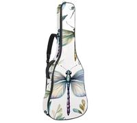 Sac de transport pour guitare acoustique, motif cœurs et pois sur fond rose clair, rembourrage de 1 cm d'épaisseur, sac à dos étanche avec double bandoulière réglable pour guitare de 101,6 à 106,7 cm