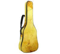 Sac de transport pour guitare basse de 101,6 cm, 104,3 cm, double bandoulière réglable, étui pour guitare acoustique, tissu Oxford imperméable, éponge épaisse, texture vintage chiné jaune 90, Texture