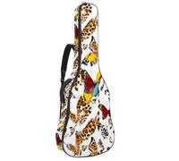 Sac de transport pour guitare basse de 101,6 cm, 104,3 cm, double bandoulière réglable, étui pour guitare acoustique, tissu Oxford imperméable, éponge épaisse, motifs papillons et léopard, Art