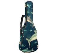 Sac de transport pour guitare basse de 101,6 cm, 104,3 cm, double bandoulière réglable, étui pour guitare acoustique, tissu Oxford imperméable, éponge épaisse, baleine de mer bleue, Baleine bleue,