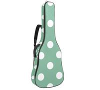 Sac de transport pour guitare basse de 101,6 cm, 104,3 cm, double bandoulière réglable, étui pour guitare acoustique, tissu Oxford imperméable, éponge épaisse, vert printemps, pois blancs, Vert