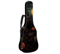 Sac de transport pour guitare basse de 101,6 cm, 104,3 cm, double bandoulière réglable, étui pour guitare acoustique, tissu Oxford imperméable, éponge épaisse, château d'Halloween motif 2, Motif