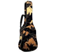 Sac de transport pour guitare basse de 101,6 cm, 104,3 cm, double bandoulière réglable, étui pour guitare acoustique, tissu Oxford imperméable, éponge épaisse, dessin animé, chauve-souris noire 12,