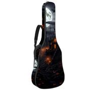 Sac de transport pour guitare basse de 101,6 cm, 104,3 cm, double bandoulière réglable, étui pour guitare acoustique, tissu Oxford imperméable, éponge épaisse, motif château d'Halloween 95, Motif