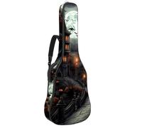 Sac de transport pour guitare basse de 101,6 cm, 104,3 cm, double bandoulière réglable, étui pour guitare acoustique, tissu Oxford imperméable, éponge épaisse, motif château d'Halloween 83, Motif