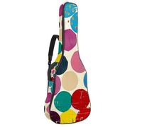 Sac de transport pour guitare basse de 101,6 cm, 104,3 cm, double bandoulière réglable, étui pour guitare acoustique, tissu Oxford imperméable, éponge épaisse, motif à pois colorés, Pois colorés