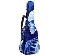 Sac de transport pour guitare basse de 101,6 cm, 104,3 cm, double bandoulière réglable, étui pour guitare acoustique, tissu Oxford imperméable, éponge épaisse, crâne punk bleu, Crâne Punk Bleu,