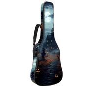 Sac de transport pour guitare basse de 101,6 cm, 104,3 cm, double bandoulière réglable, étui pour guitare acoustique, tissu Oxford imperméable, éponge épaisse, motif château d'Halloween 8, Motif