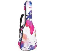 Sac de transport pour guitare basse de 101,6 cm, 104,3 cm, double bandoulière réglable, étui pour guitare acoustique, tissu Oxford imperméable, éponge épaisse, carte du monde aquarelle colorée 82,