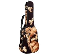 Sac de transport pour guitare basse de 101,6 cm, 104,3 cm, double bandoulière réglable, étui pour guitare acoustique, tissu Oxford imperméable, éponge épaisse, chien de Poméranie mignon, Adorable