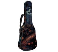 Sac de transport pour guitare basse de 101,6 cm, 104,3 cm, double bandoulière réglable, étui pour guitare acoustique, tissu Oxford imperméable, éponge épaisse, décoration de château d'Halloween 17,