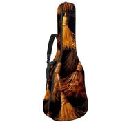 Sac de transport pour guitare basse de 101,6 cm, 104,3 cm, double bandoulière réglable, étui pour guitare acoustique, tissu Oxford imperméable, éponge épaisse, décoration pour balai d'Halloween 44,