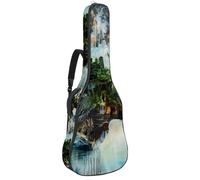 Sac de transport pour guitare basse de 101,6 cm, 104,3 cm, double bandoulière réglable, étui pour guitare acoustique, tissu Oxford imperméable, éponge épaisse, homme nature abstrait, Abstrait Nature