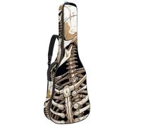 Sac de transport pour guitare basse de 101,6 cm, 104,3 cm, double bandoulière réglable, housse de transport pour guitare acoustique, tissu Oxford imperméable, éponge épaisse, série sombre squelette,