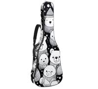 Sac de transport pour guitare basse de 101,6 cm, 104,3 cm, double bandoulière réglable, housse de transport pour guitare acoustique, tissu Oxford imperméable, éponge épaisse, joli ours blanc, Adorable