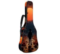 Sac de transport pour guitare basse de 101,6 cm, double bandoulière réglable, étui pour guitare acoustique, tissu Oxford imperméable, éponge épaisse, château d'Halloween, pleine lune 56, Art Halloween