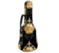 Sac de transport pour guitare basse de 101,6 cm, double bandoulière réglable, étui pour guitare acoustique, tissu Oxford imperméable, éponge épaisse, couronne royale dorée de dessin animé 76, Couronne
