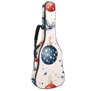 Sac de transport pour guitare basse électrique, guitare classique, 101,6 cm, 101,6 cm, 106,7 cm, motif boules de Noël, Multicolore 02, 42.9x16.9x4.7 in, Sac à dos décontracté
