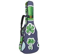Sac de transport pour guitare classique, basse électrique, 101,6 cm, 106,7 cm, 106,7 cm, motif trèfle de Leprechaun de la Saint-Patrick, Multicolore 01., 42.9x16.9x4.7 in, Sac à dos décontracté
