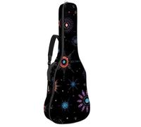 Sac de transport pour guitare classique, basse électrique, 101,6 cm, 106,7 cm, différentes figures colorées sur fond noir, Multicolore 01., 42.9x16.9x4.7 in, Sac à dos décontracté