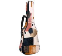 Sac de transport pour guitare classique, basse électrique, 101,6 cm, 106,7 cm, différentes figures colorées sur fond noir, Multicolore 06, 42.9x16.9x4.7 in, Sac à dos décontracté