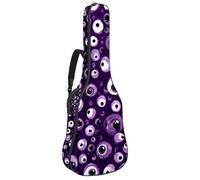 Sac de transport pour guitare classique, basse électrique, 101,6 cm, 106,7 cm, motif boules oculaires d'Halloween, Multicolore 04, 42.9x16.9x4.7 in, Sac à dos décontracté