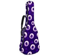 Sac de transport pour guitare classique, basse électrique, 101,6 cm, 106,7 cm, motif boules oculaires d'Halloween, Multicolore 02, 42.9x16.9x4.7 in, Sac à dos décontracté