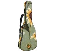 Sac de transport pour guitare classique, basse électrique, 101,6 cm, 106,7 cm, vert sauge avec tournesols et coccinelles, Multicolore 01., 42.9x16.9x4.7 in, Sac à dos décontracté