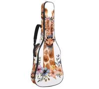 Sac de transport pour guitare classique, basse électrique, aquarelle, floral, bohème, tête de mort, cornes et plumes de 106,7 cm, Multicolore 06, 42.9x16.9x4.7 in, Sac à dos décontracté