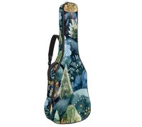 Sac de transport pour guitare classique, basse électrique, aquarelle, floral, bohème, tête de mort, cornes et plumes de 106,7 cm, Multicolore 04, 42.9x16.9x4.7 in, Sac à dos décontracté