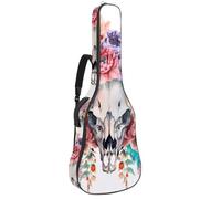 Sac de transport pour guitare classique, basse électrique, aquarelle, floral, bohème, tête de mort, cornes et plumes de 106,7 cm, Multicolore 01., 42.9x16.9x4.7 in, Sac à dos décontracté