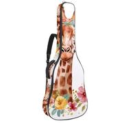 Sac de transport pour guitare classique, basse électrique, aquarelle, floral, bohème, tête de mort, cornes et plumes de 106,7 cm, Multicolore 07, 42.9x16.9x4.7 in, Sac à dos décontracté