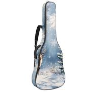 Sac de transport pour guitare classique, basse électrique, aquarelle, hiver, neige, Noël, nature 101,6 cm, 106,7 cm, Multicolore 07, 42.9x16.9x4.7 in, Sac à dos décontracté