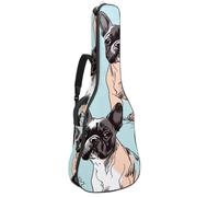 Sac de transport pour guitare classique, basse électrique, bouledogue français, 101,6 cm, 106,7 cm, 106,7 cm, Multicolore 01., 42.9x16.9x4.7 in, Sac à dos décontracté