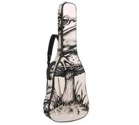 Sac de transport pour guitare classique, basse électrique, grenouille assise sur champignon 101,6 cm, 106,7 cm, 106,7 cm, Multicolore 01., 42.9x16.9x4.7 in, Sac à dos décontracté